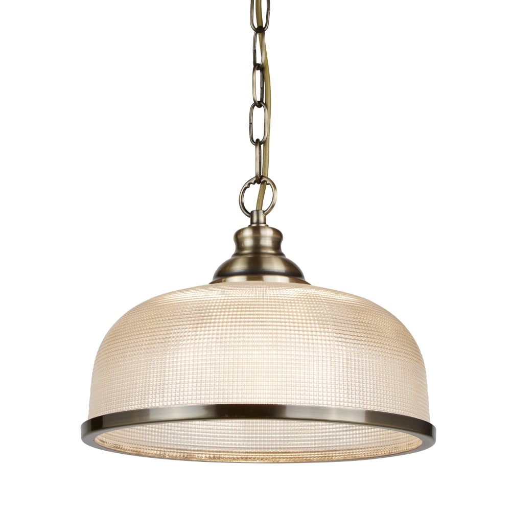 1682AB Bistro Ii - 1 Light Pendant Antique Brass Halophane Glass