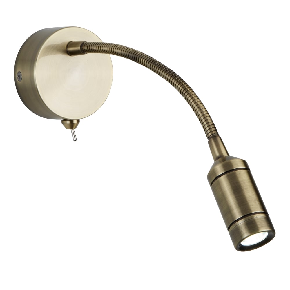 2256AB Led Wall Light - Flexi Arm - Antique Brass