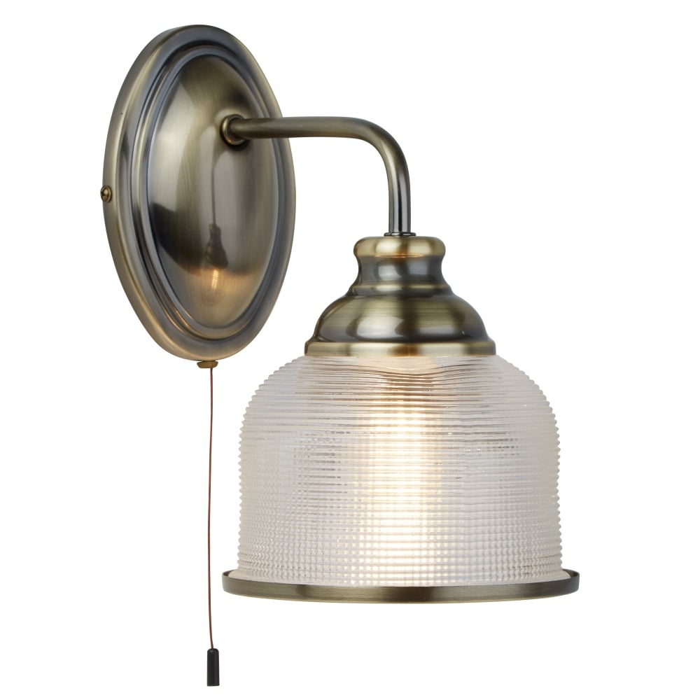 2671-1AB Bistro Ii - 1 Light Wall Bracket Antique Brass Halophane Glass
