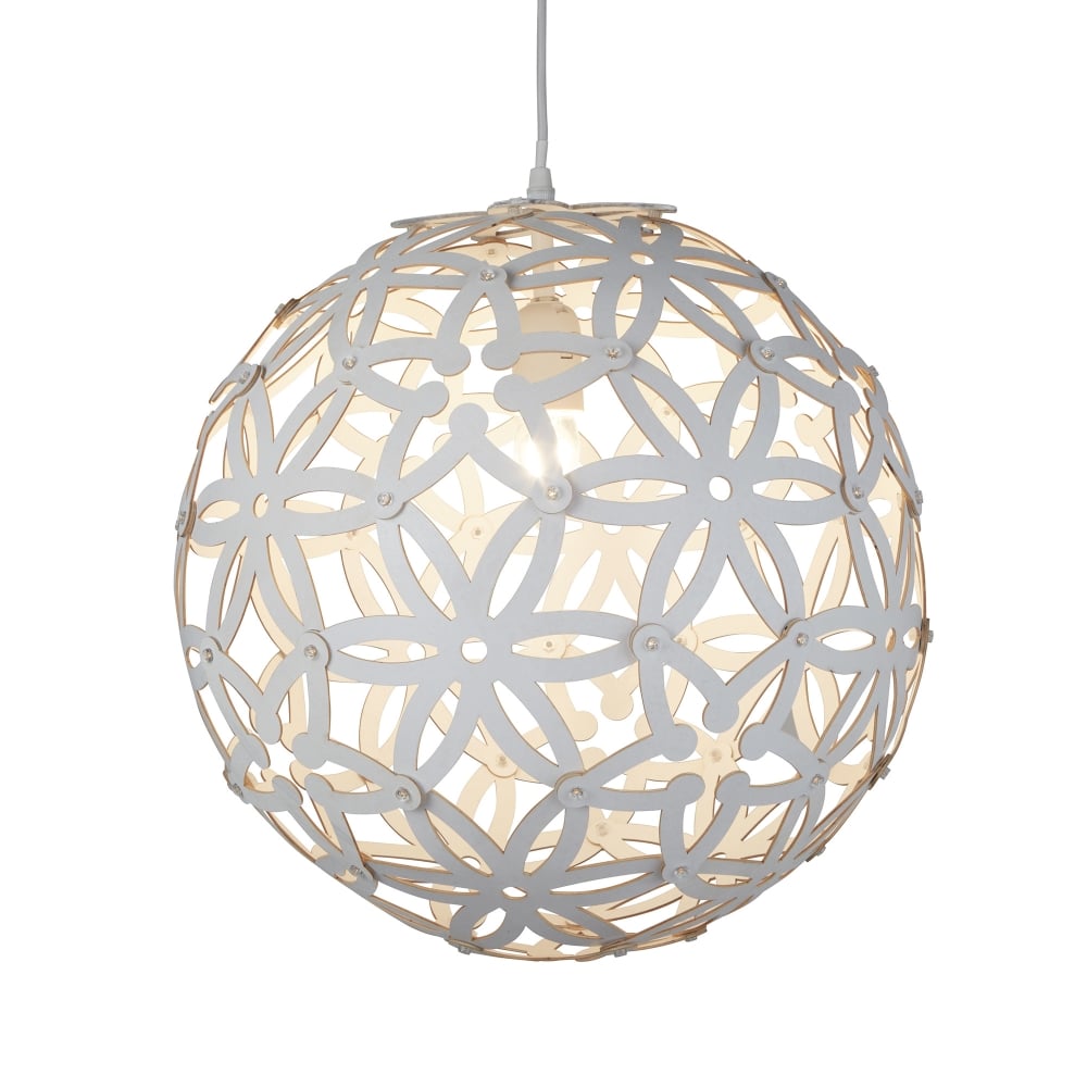 3161-40WH Avalon 1 Light Large Wood Pendant White (SD)