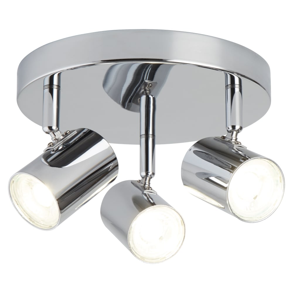 3173CC Rollo 3 Light Cylinder Head Spot Plate Chrome