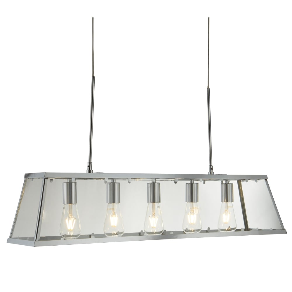 4614-5CC Voyager 5 Light Lantern Bar Chrome Glass