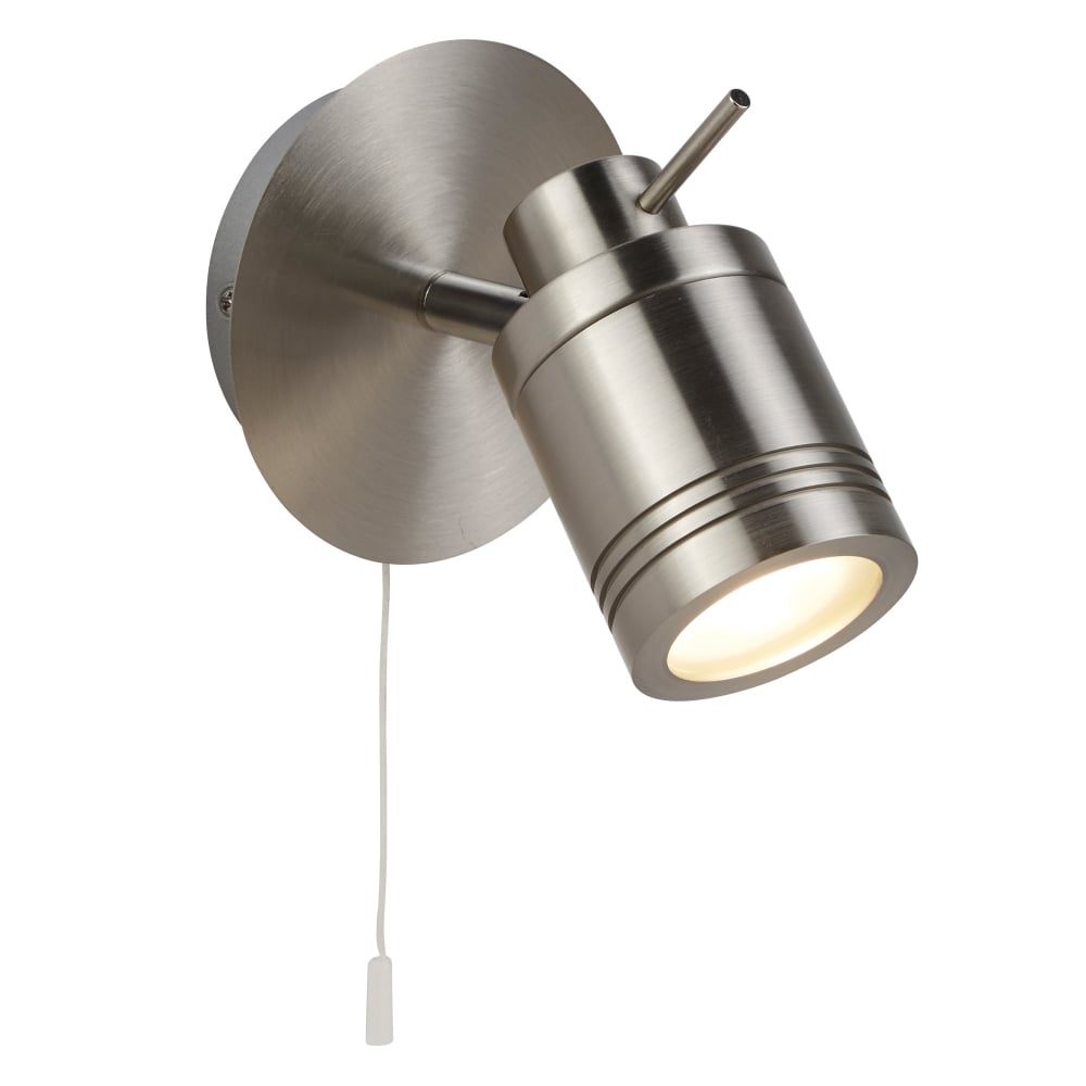 6601SS Samson 1 Light Ip44 Bathroom Spot Wall Bracket Satin Silver
