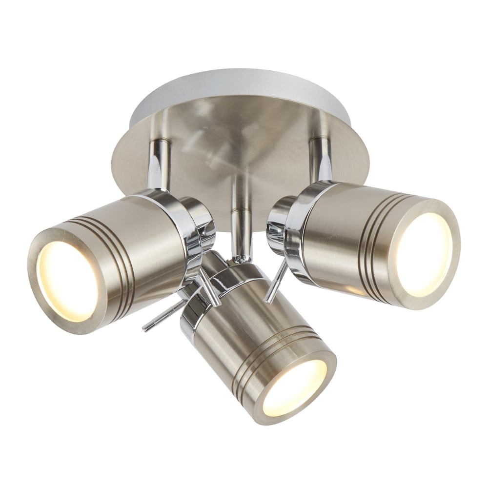 6603SS Samson 3 Light Ip44 Bathroom Spot Plate Satin Silver