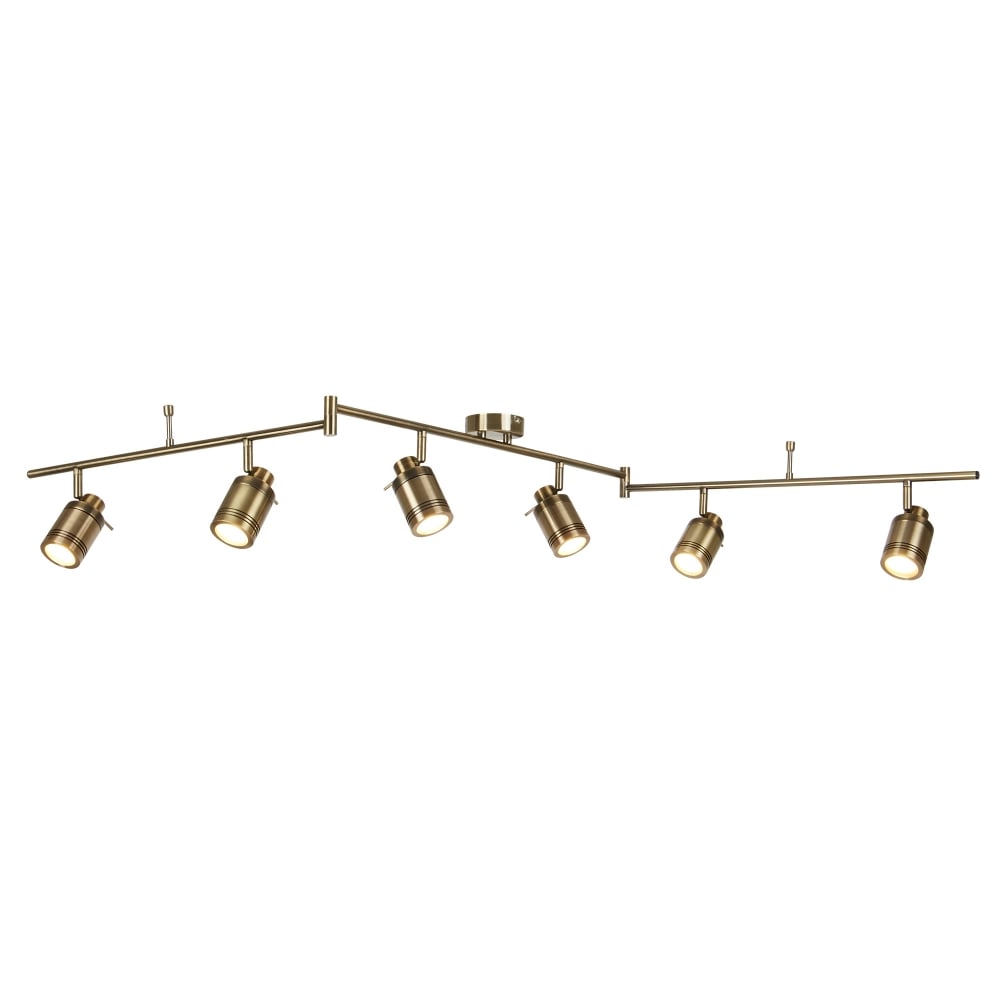 6606AB Samson 6 Light Ip44 Bathroom Spot Split-bar Antique Brass