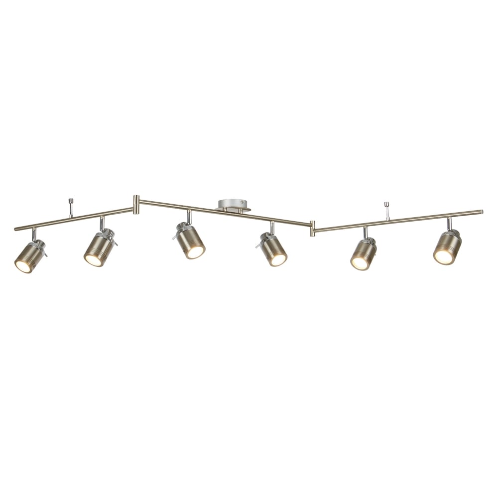6606SS Samson 6 Light Ip44 Bathroom Spot Split-bar Satin Silver