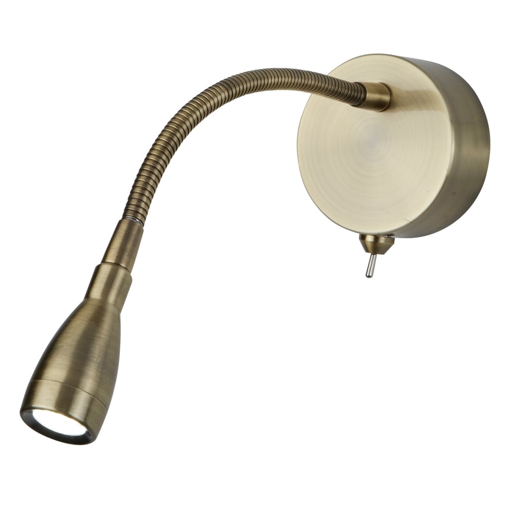9917AB Led Reading Light - Flexi Wall Lamp - Antique Brass
