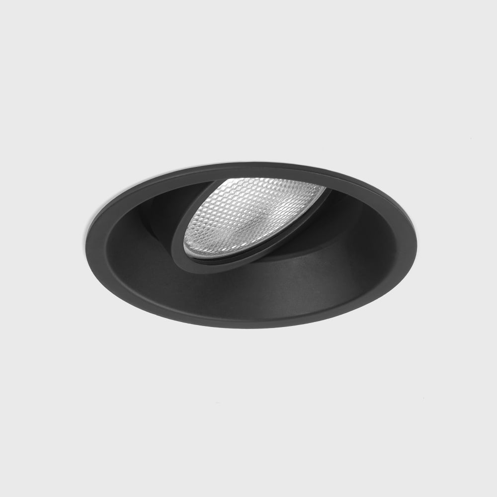 1249016 Minima Round Adjustable Downlight/Recessed Spot Light Matt Black