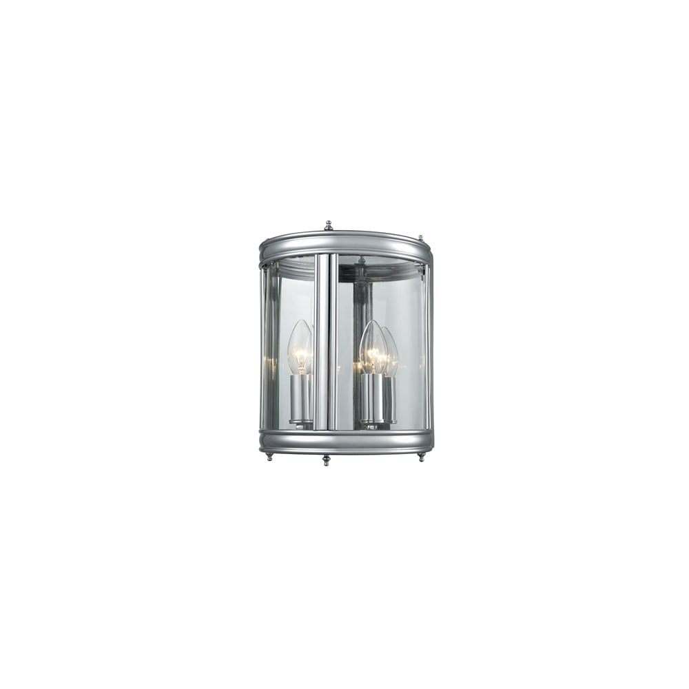 WB1003 2 Light Wall Flush Chrome