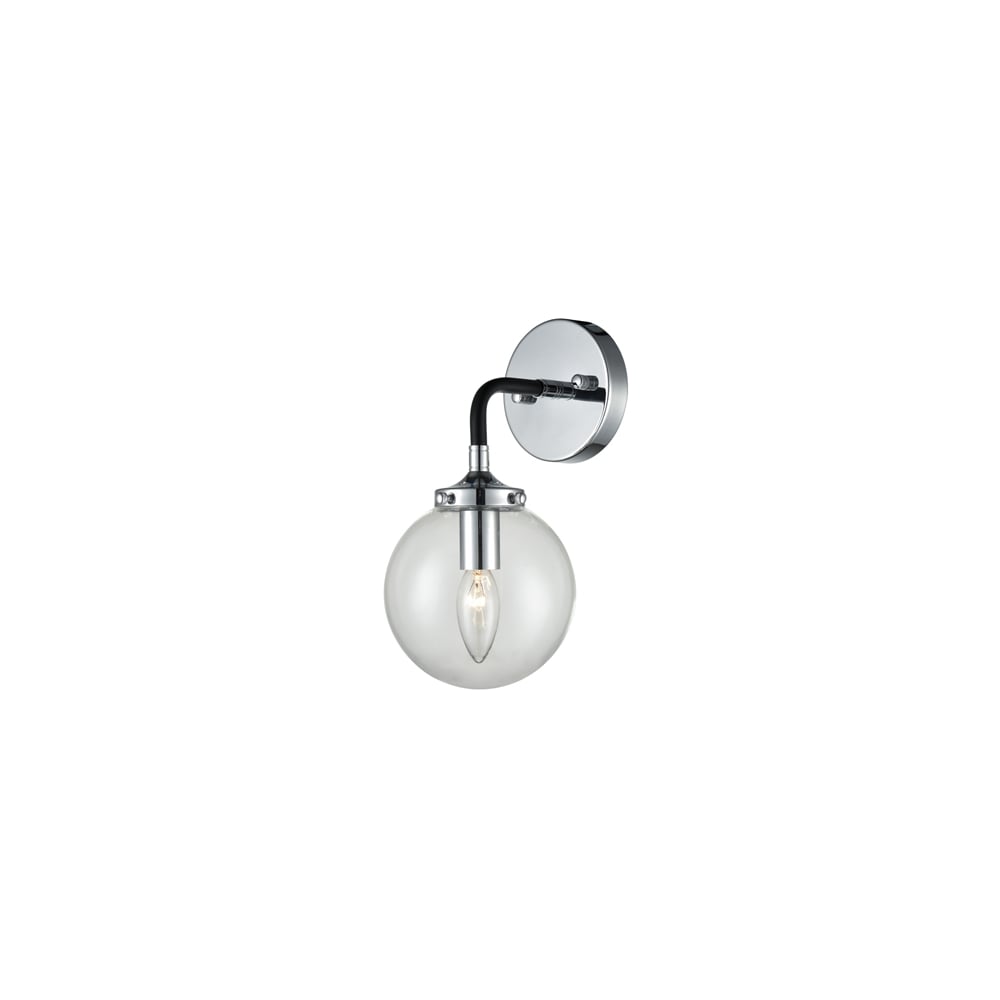FL2369/1 Reaction 1 Light Wall Bracket Black / Silver