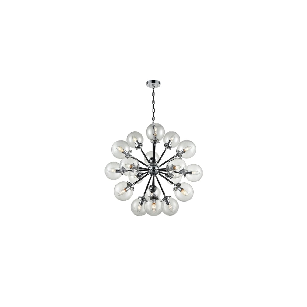 FL2369/18 Reaction 18 Light Pendant Black / Silver