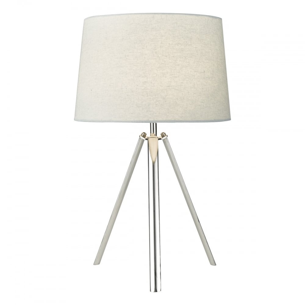 Dar GRI4250 Griffith Table Lamp Polished Chrome With Shade