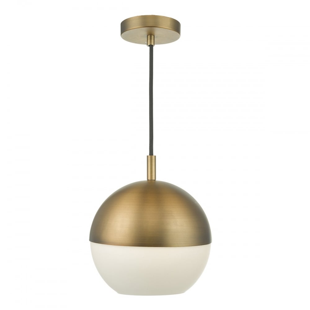 Dar AND0142 Andre 1 Light Pendant Aged Brass