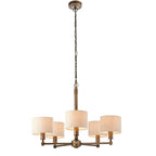 71345 Indara 5 Light Pendant Bronze Linen Shades