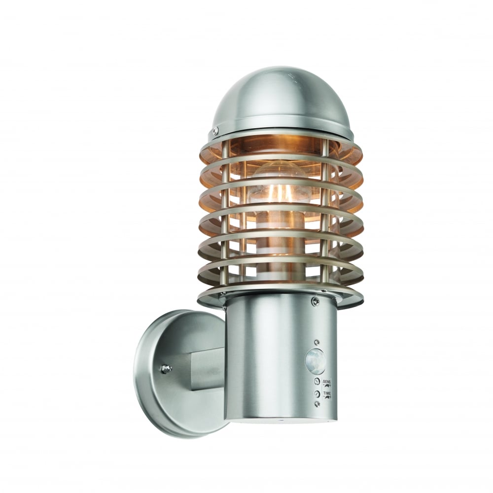 72381 Louvre PIR Outdoor Wall Light Brushed Stainless Steel (SD)