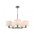 73017 Daley 5 Light Pendant Dark Antique Bronze Silk Shades