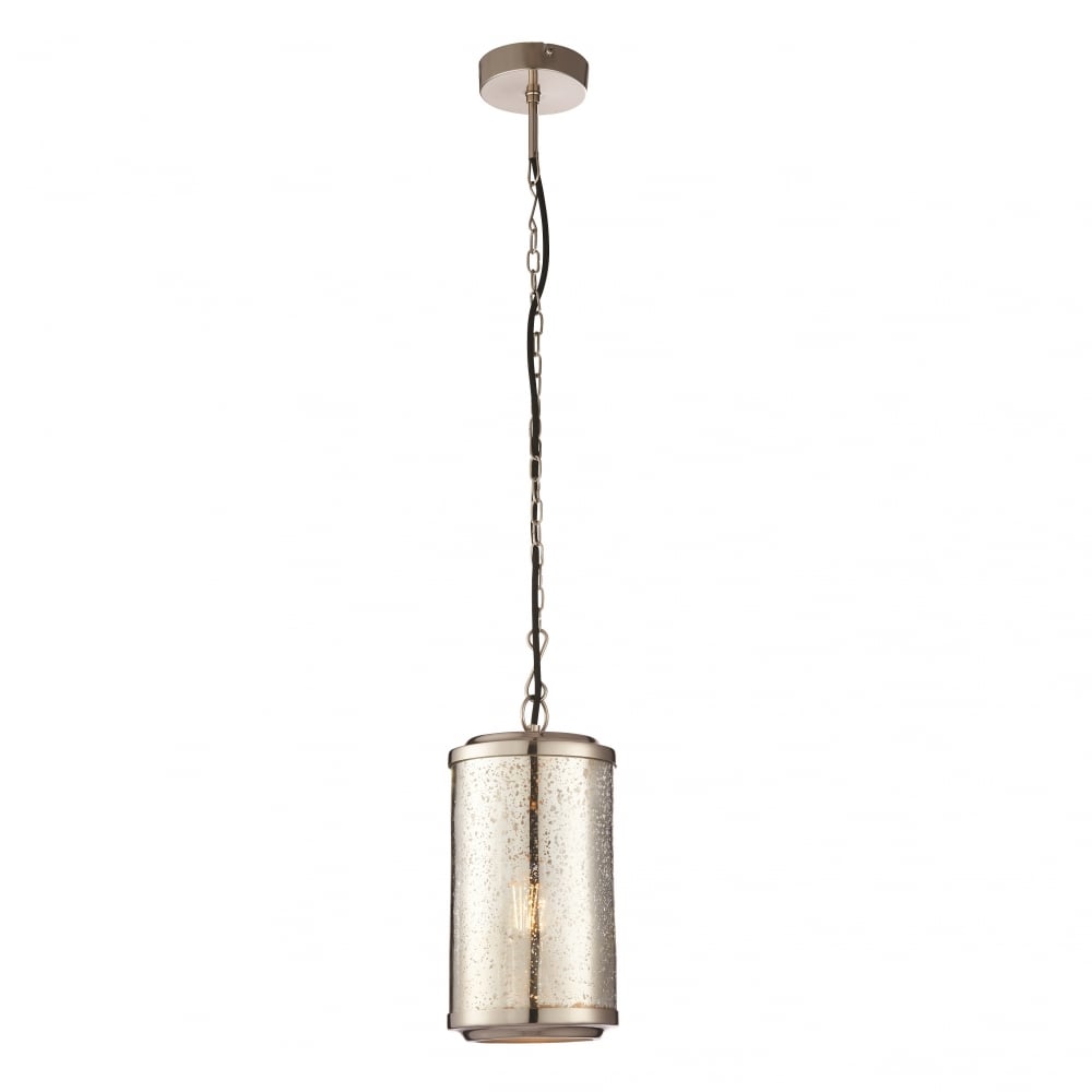 73074 Risley LED Pendant Nickel Mercury Glass (SD)
