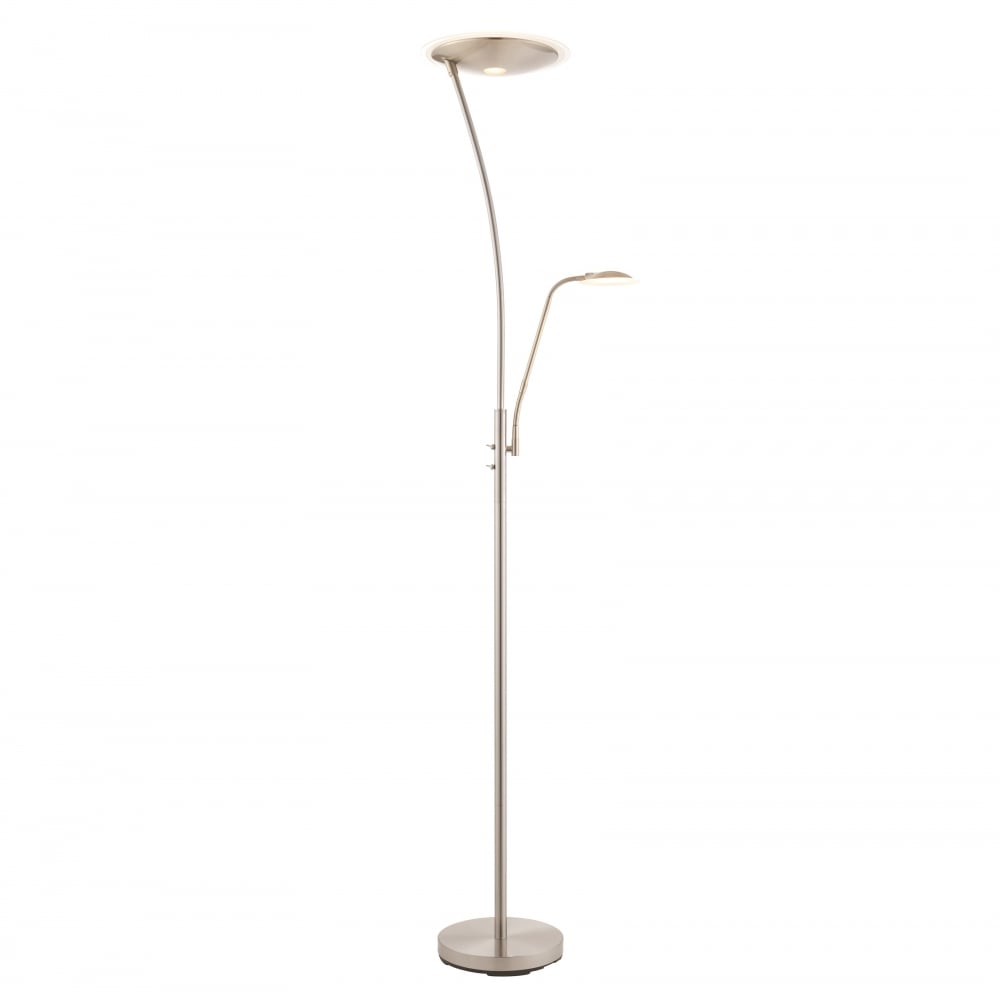 73081 Alassio Mother And Child LED Task Floor Lamp Satin Chrome