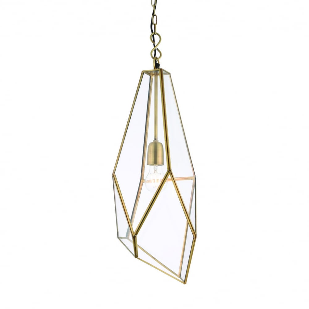 73117 Avery Pendant Antique Brass Clear Glass