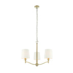 73411 Ortona 3 Light Pendant Antique Brass White Shades