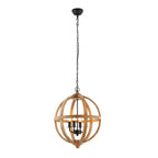 73575 Toba 4 Light Pendant Mango Wood Dark Bronze
