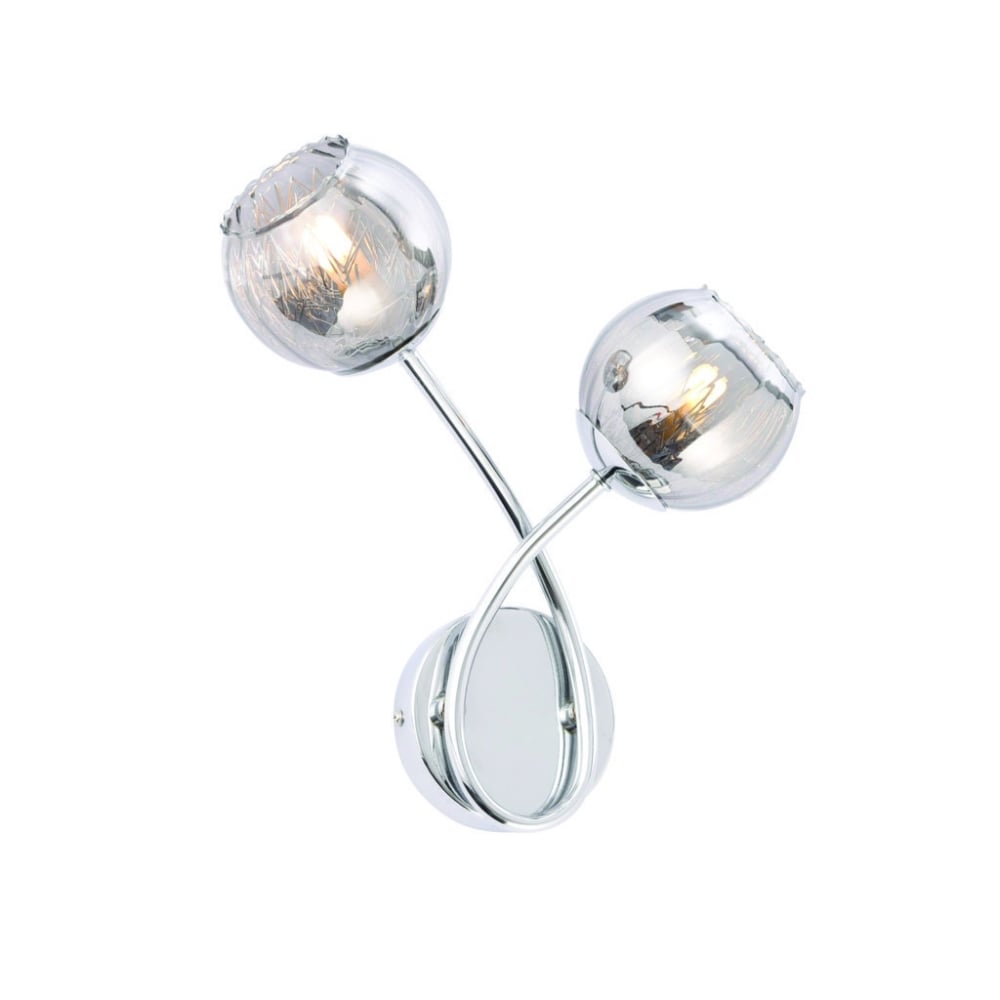73583 Aerith 2 Light Wall Chrome Smokey Mirror Glass (SD)