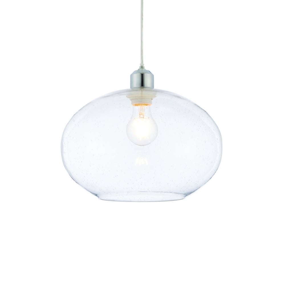 73974 Dimitri Non Electric Pendant Clear Glass With Bubbles