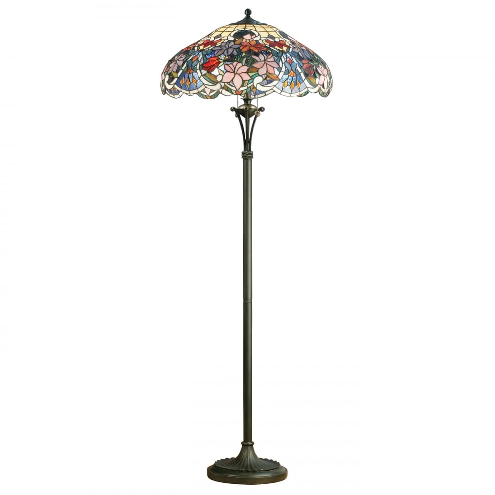 64323 Sullivan Floor Lamp Tiffany Style Glass Bronze