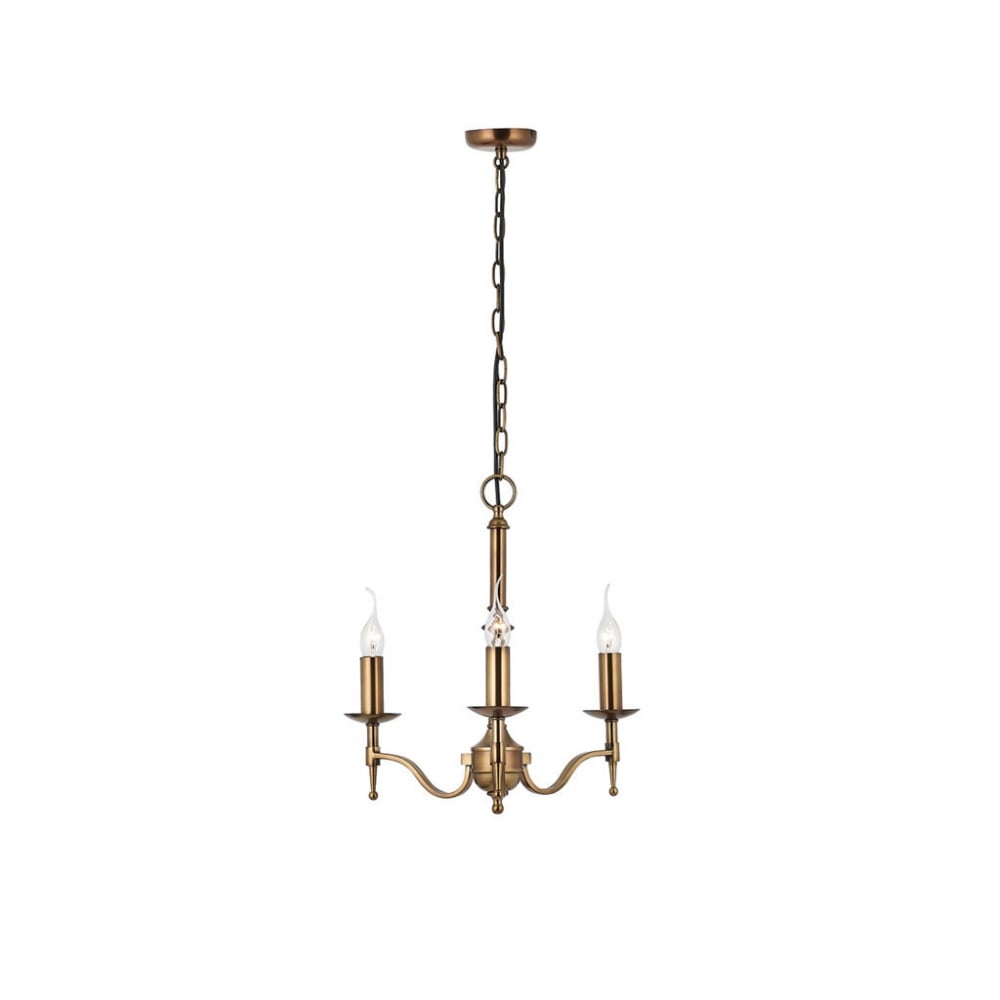 CA1P3B Stanford 3 Light Chandelier Antique Brass