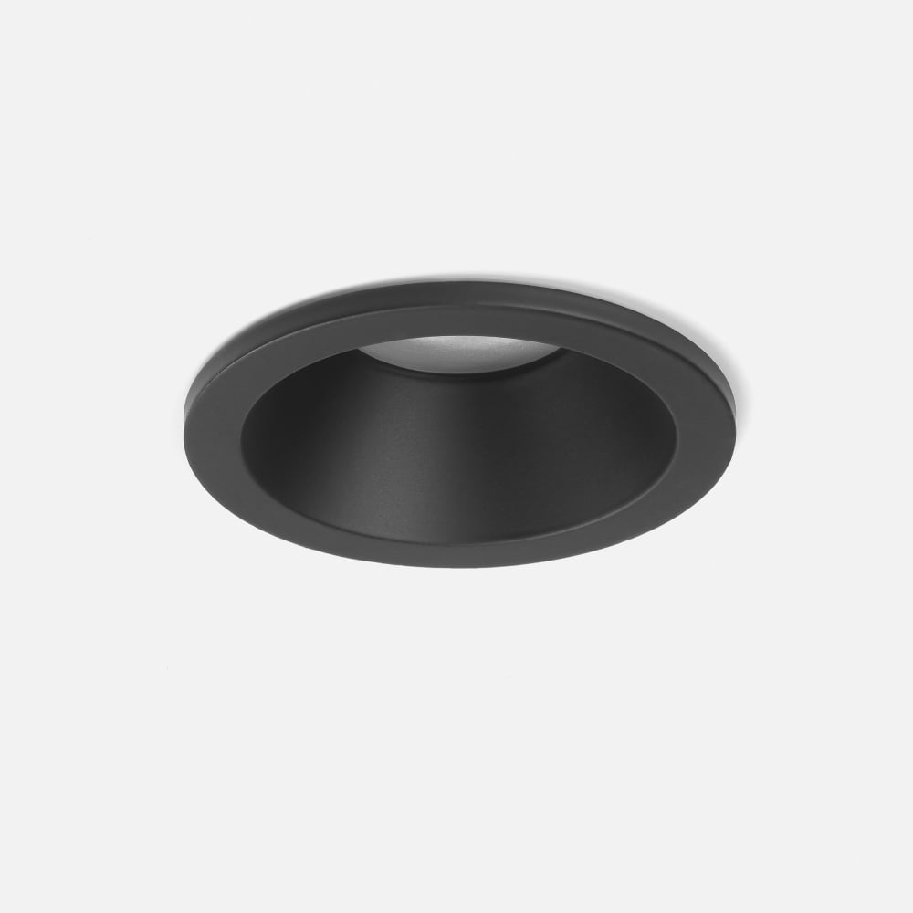 1249017 Minima Round Fixed IP65 Bathroom Downlight/Recessed Spot Light Matt Black