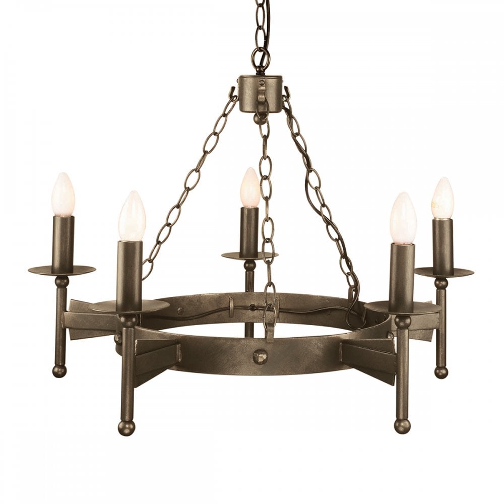 CW5 OLD BRZ Cromwell Five Light Chandelier Old Bronze
