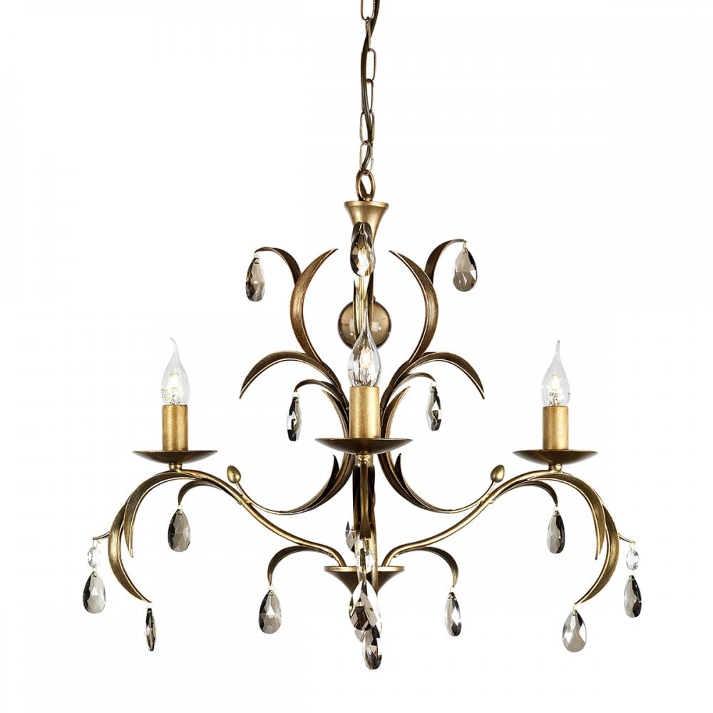 LL3 ANT BRZ Lily Three Light Chandelier Metallic Bronze