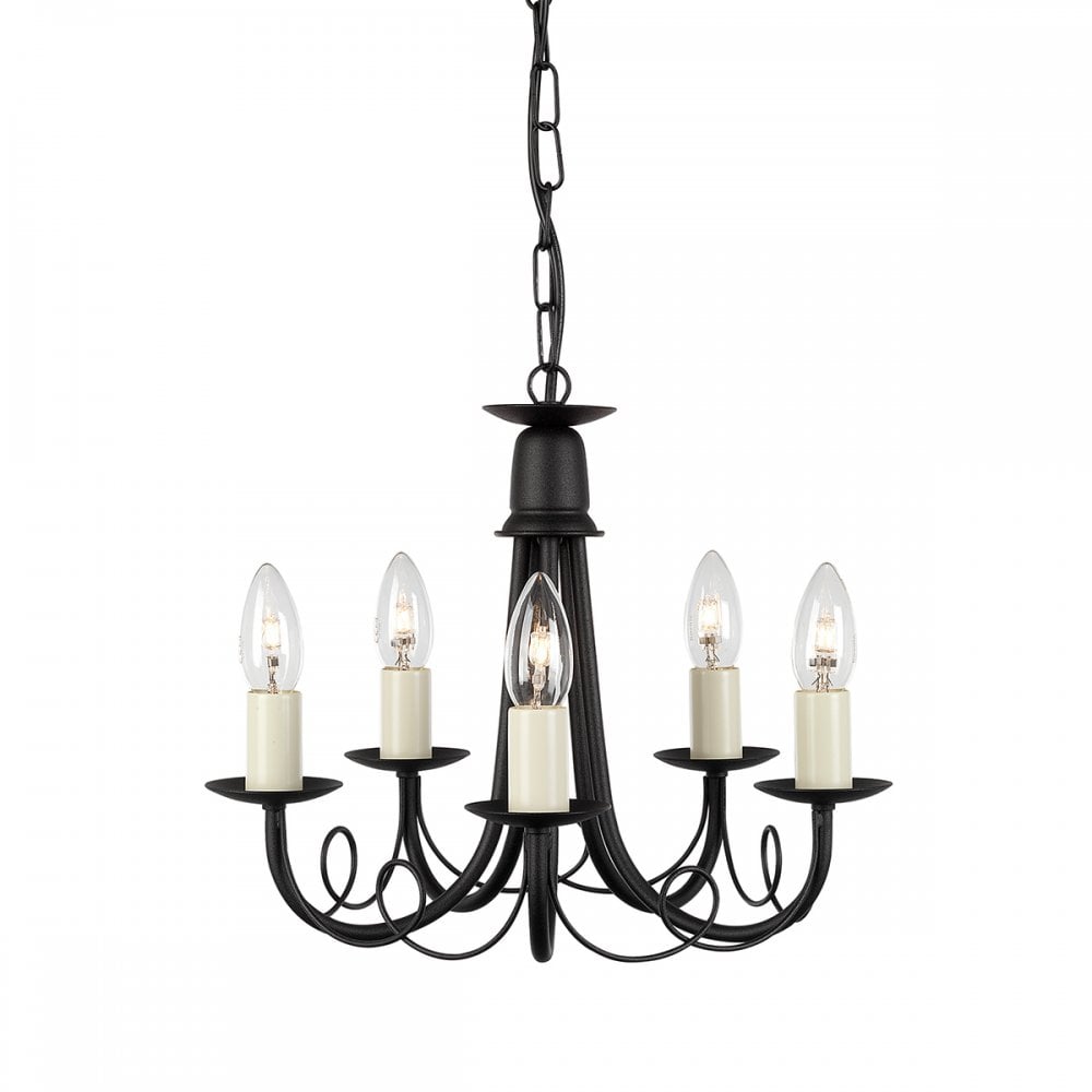 MN5 BLACK Minster Five Light Chandelier Black