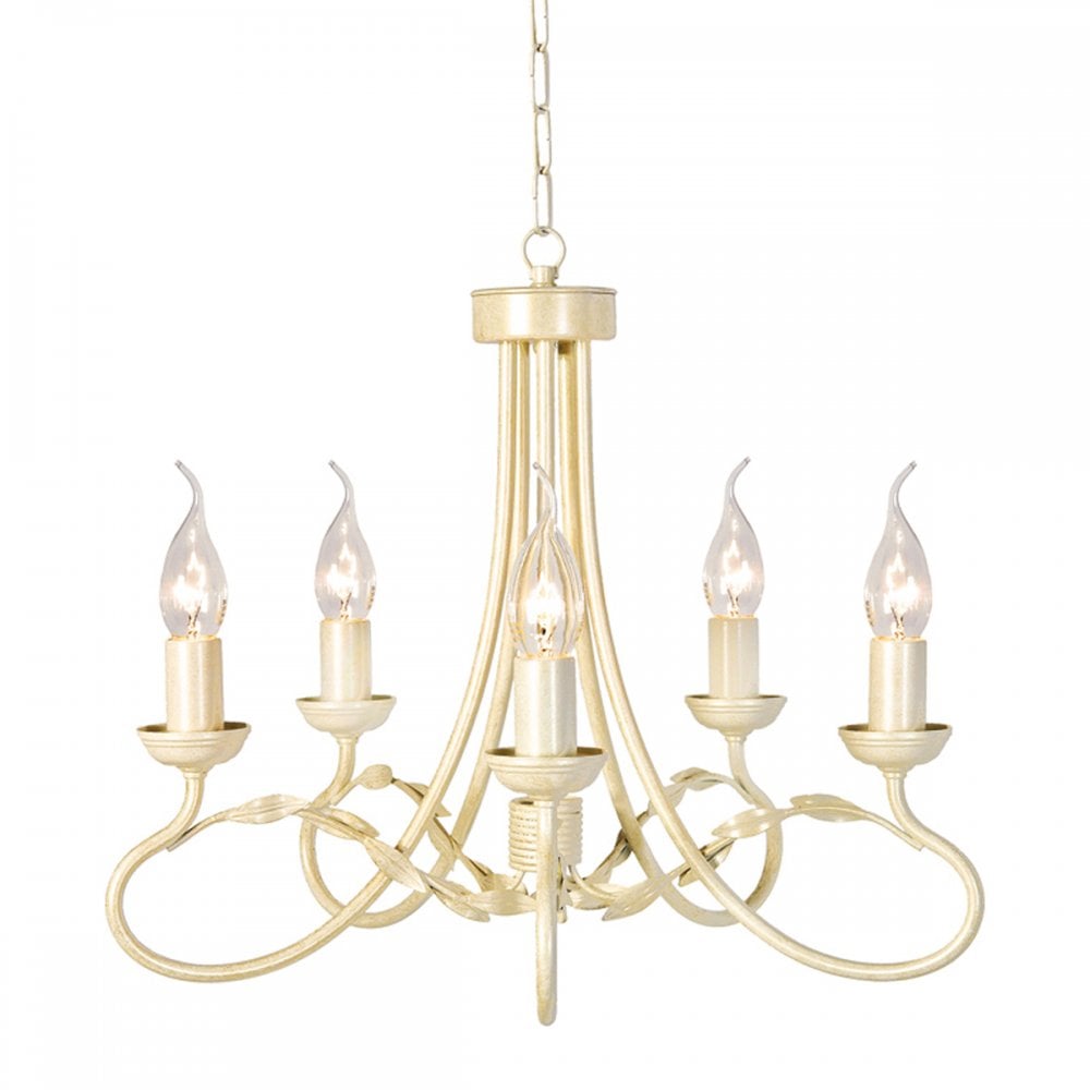 OV5 IVORY/GOLD Olivia Five Light Chandelier Ivory/gold