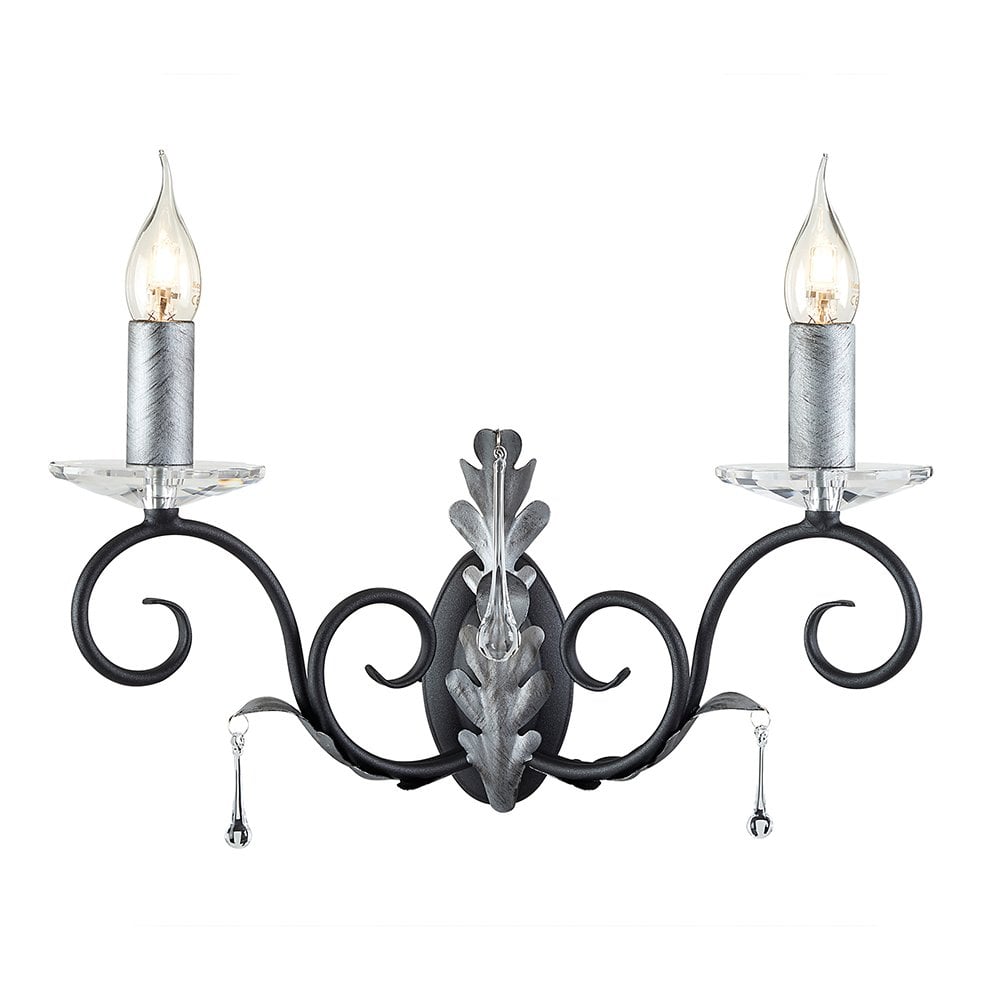 AML2 BLK/SILVER Amarilli Two Light Wall Light Black/silver