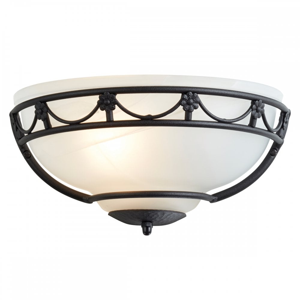 CB/WU BLACK Carisbrooke One Light Wall Uplighter Black