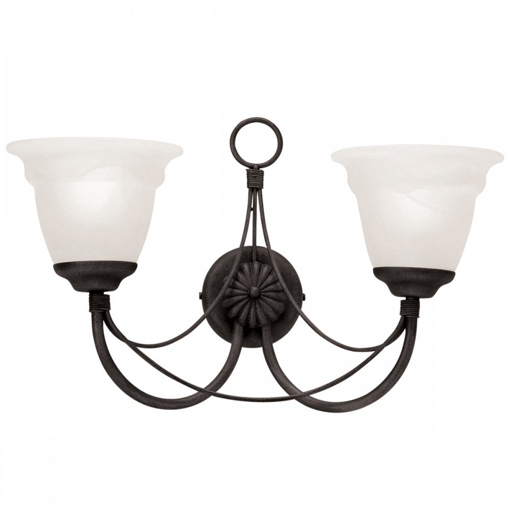 CB2 BLACK Carisbrooke Two Light Wall Light Black