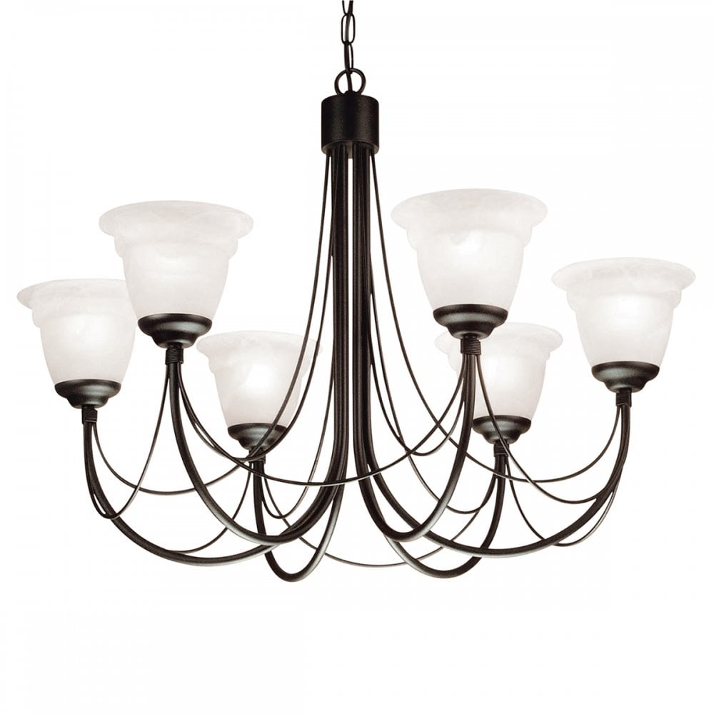 CB6 BLACK Carisbrooke Six Light Chandelier Black