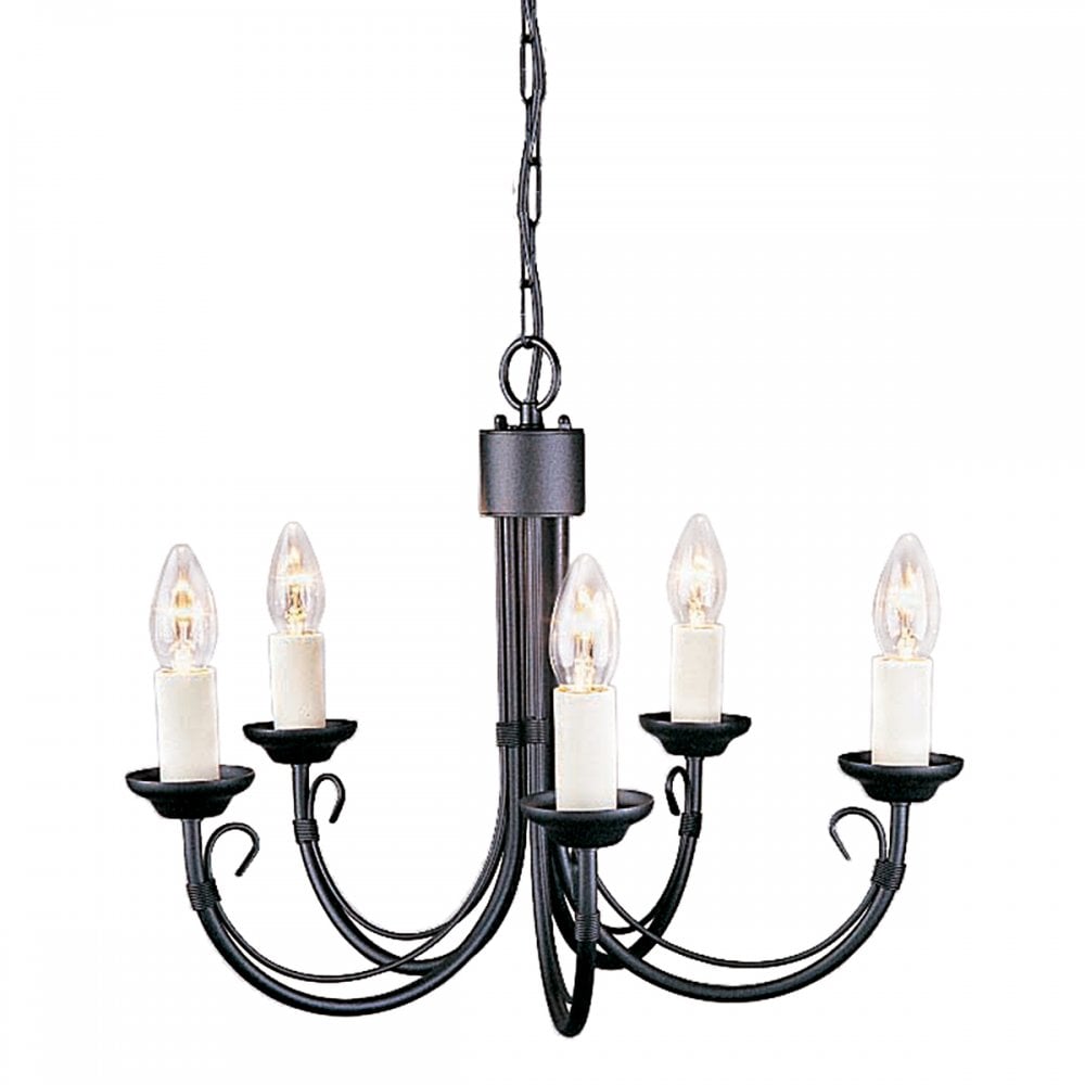 CH5 BLACK Chartwell Five Light Chandelier Black