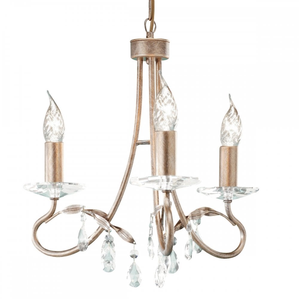 CRT3 SILVER/GOLD Christina Three Light Chandelier Silver/gold