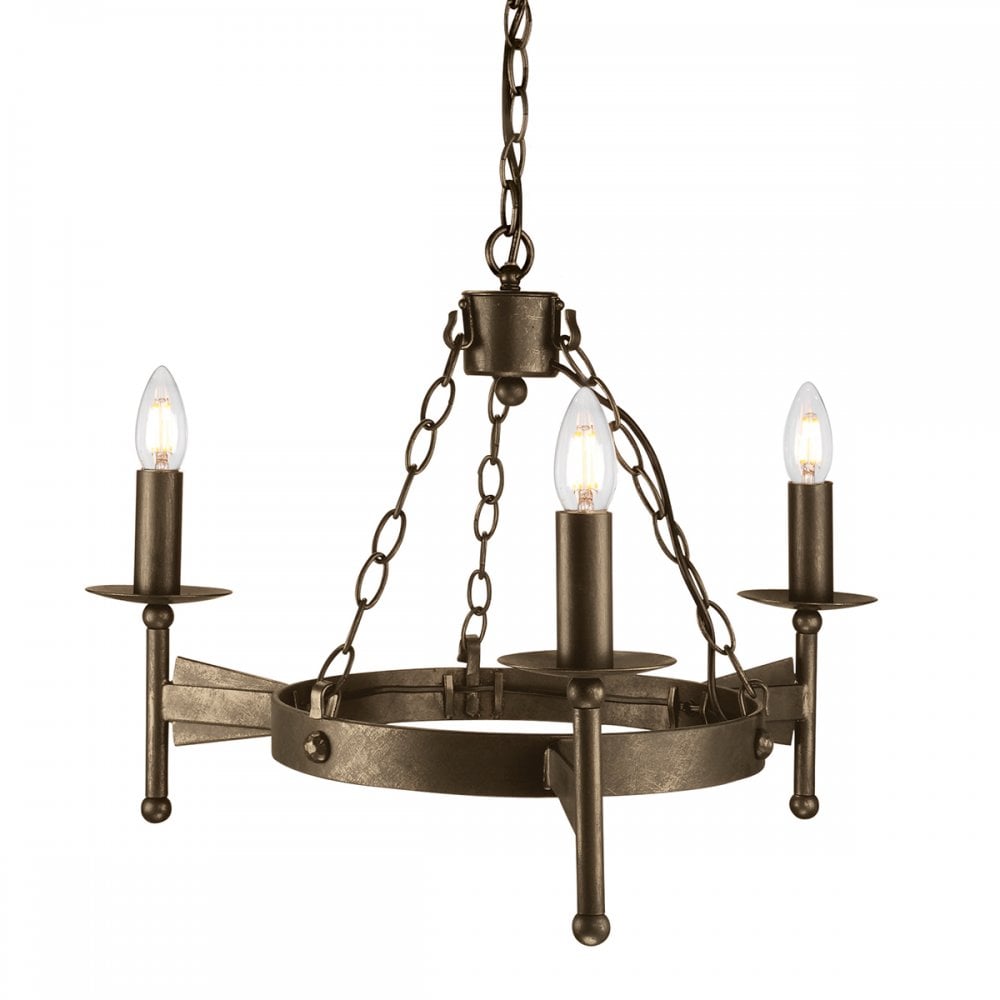 CW3 OLD BRZ Cromwell Three Light Chandelier Old Bronze