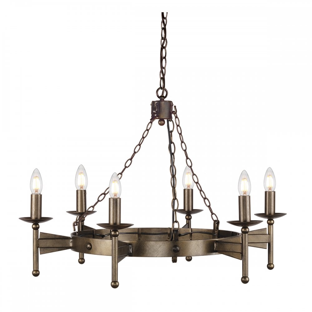 CW6 OLD BRZ Cromwell Six Light Chandelier Old Bronze
