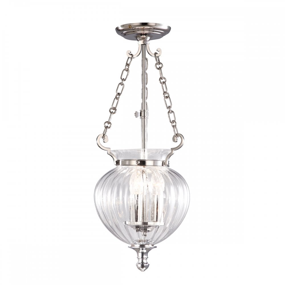 FP/P/S POL NCKL Finsbury Park Three Light Small Lantern Polished Nickel