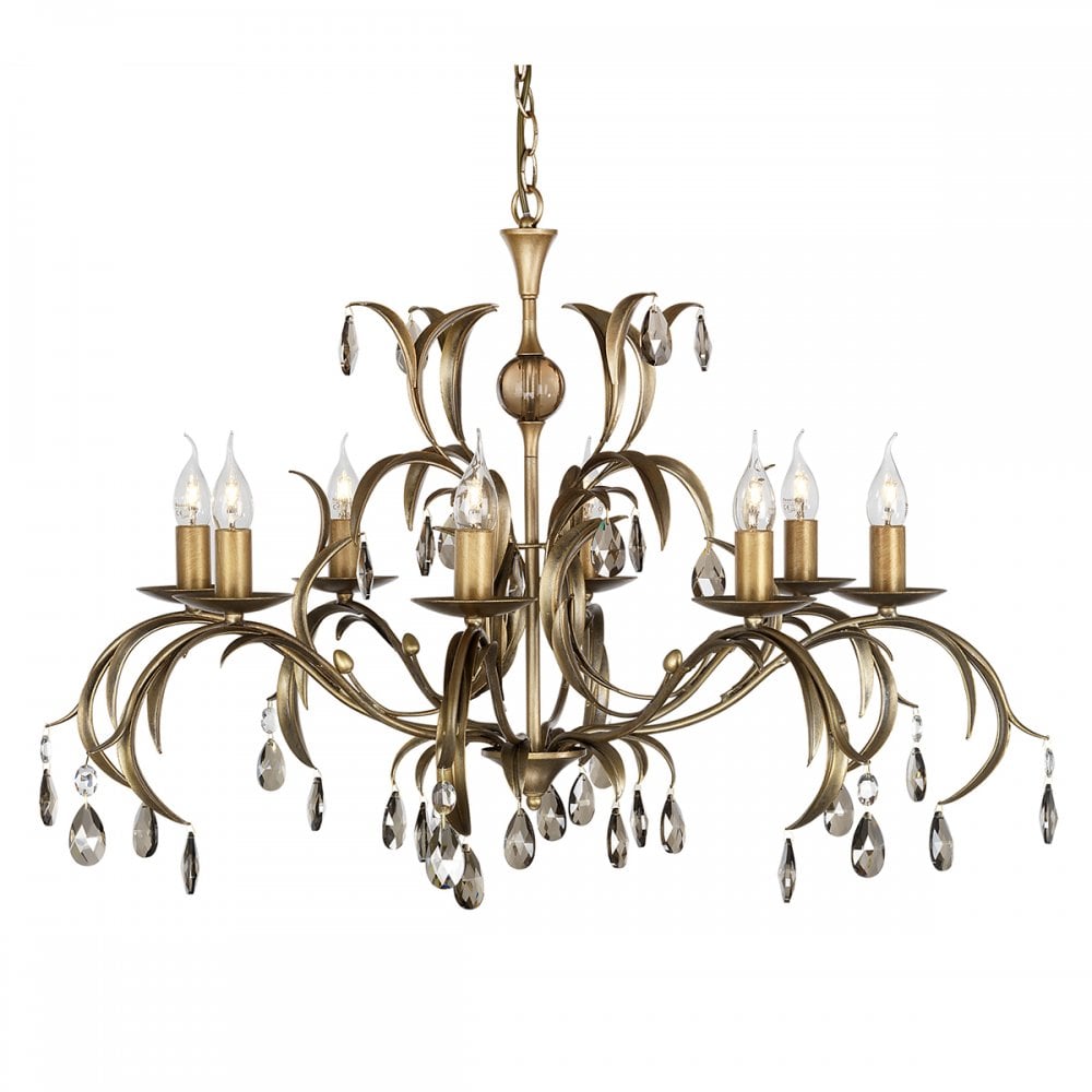 LL8 ANT BRZ Lily Eight Light Chandelier Metallic Bronze