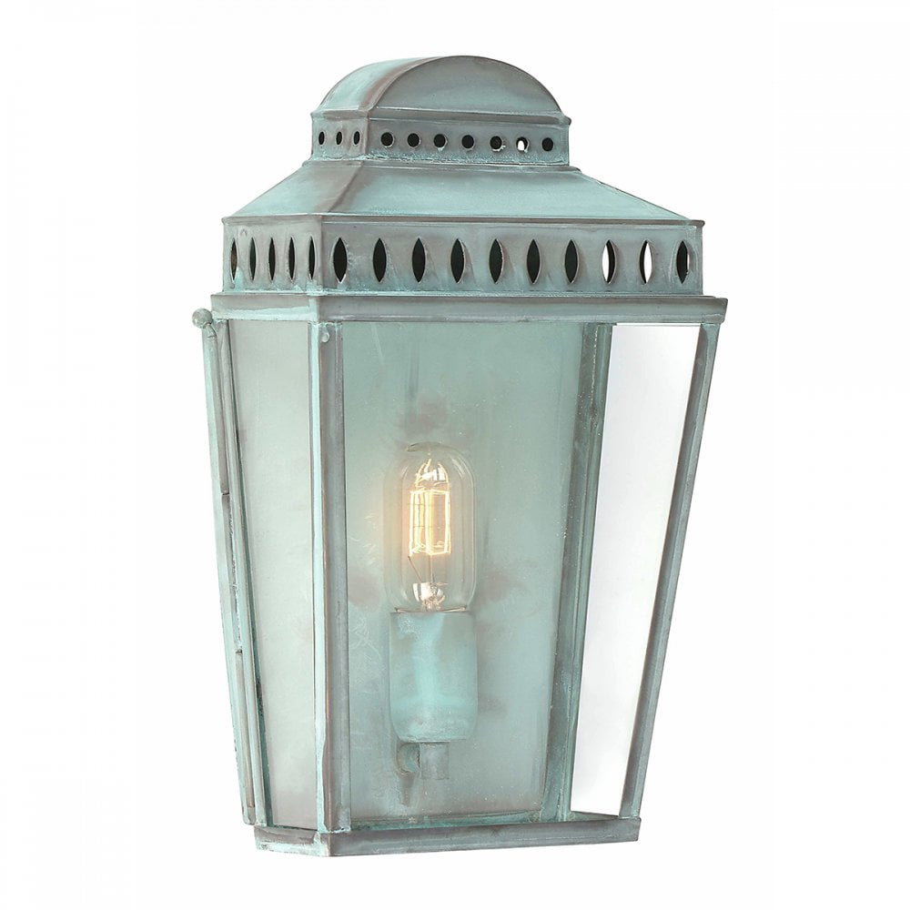 MANSION HOUSE V Mansion House Hand Made Flush Wall Lantern Verdigris