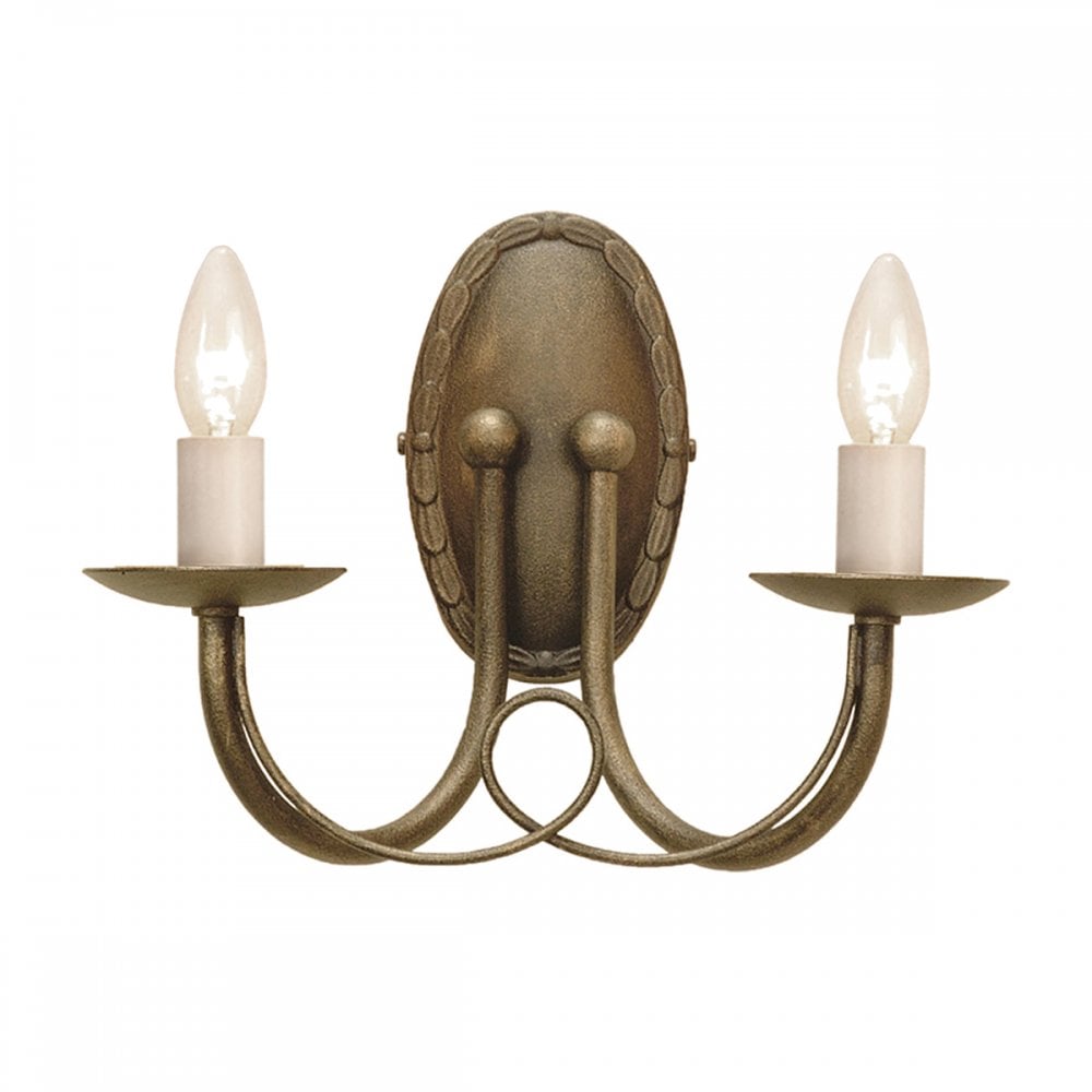 MN2 BLK/GOLD Minster Two Light Wall Light Black/gold (S)