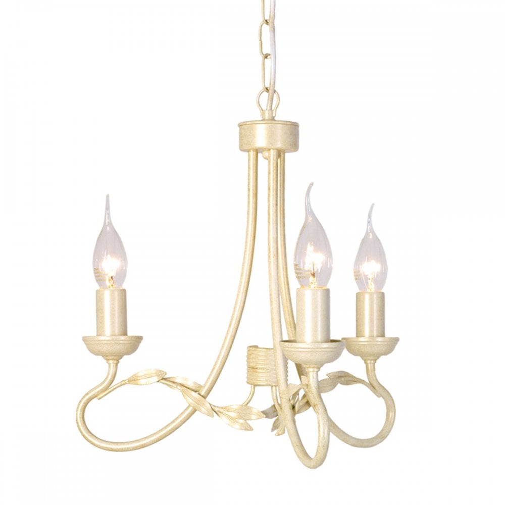OV3 IVORY/GOLD Olivia Three Light Chandelier Ivory/gold