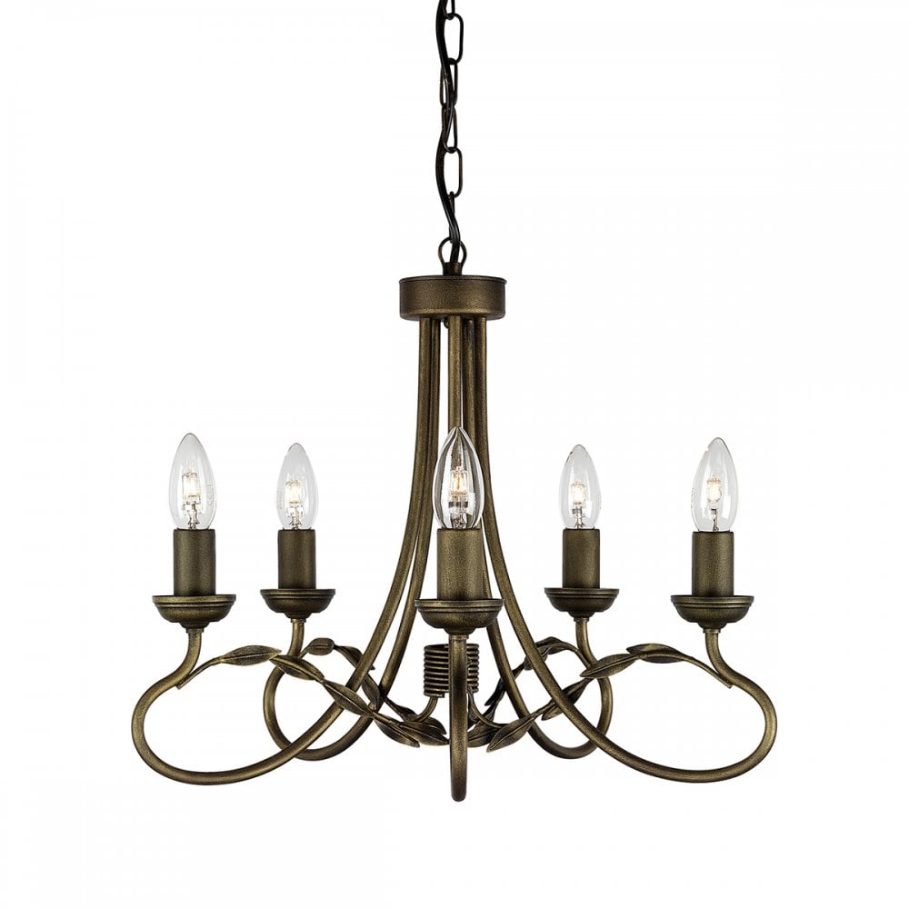 OV5 BLK/GOLD Olivia Five Light Chandelier Black/gold