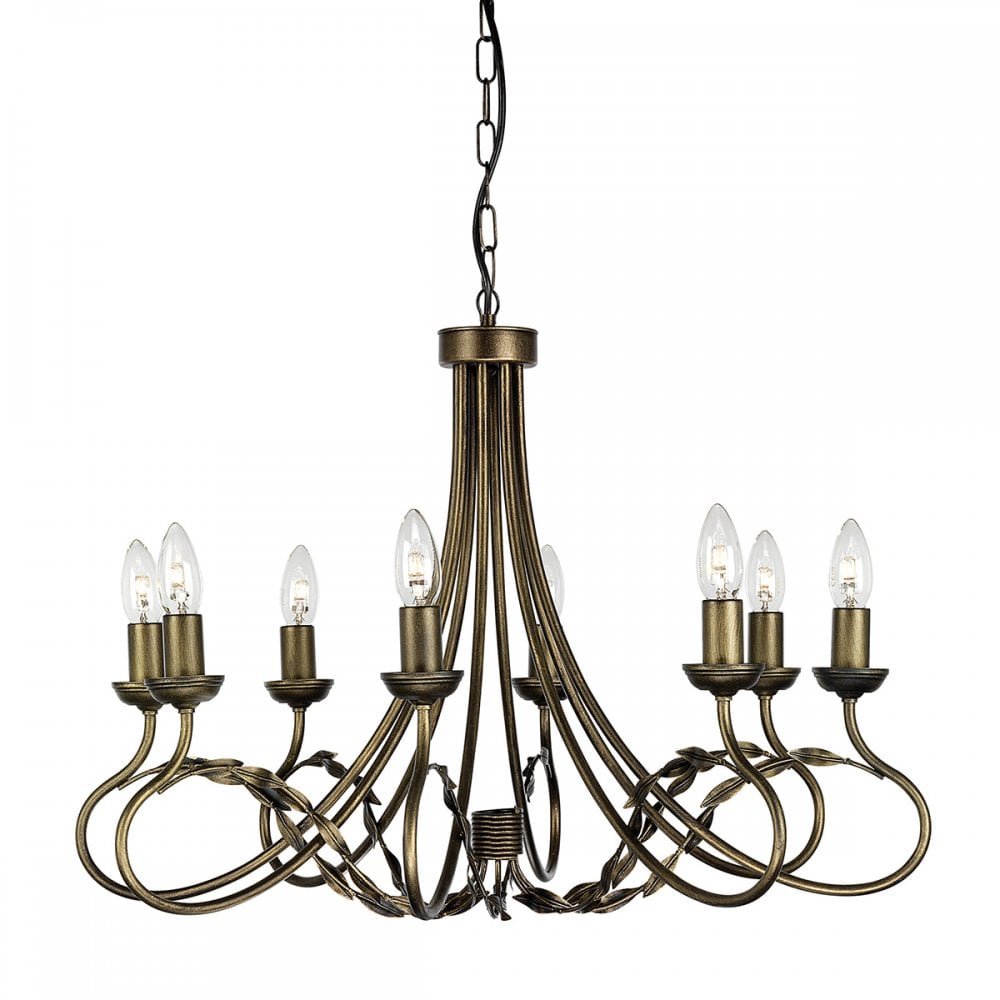 OV8 BLK/GOLD Olivia Eight Light Chandelier Black/gold