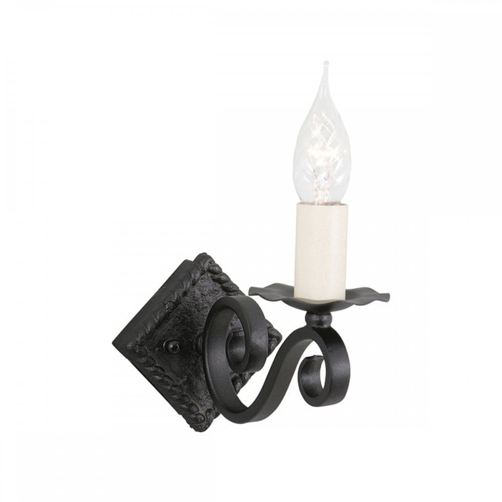 RY1A BLACK Rectory One Light Wall Light Black